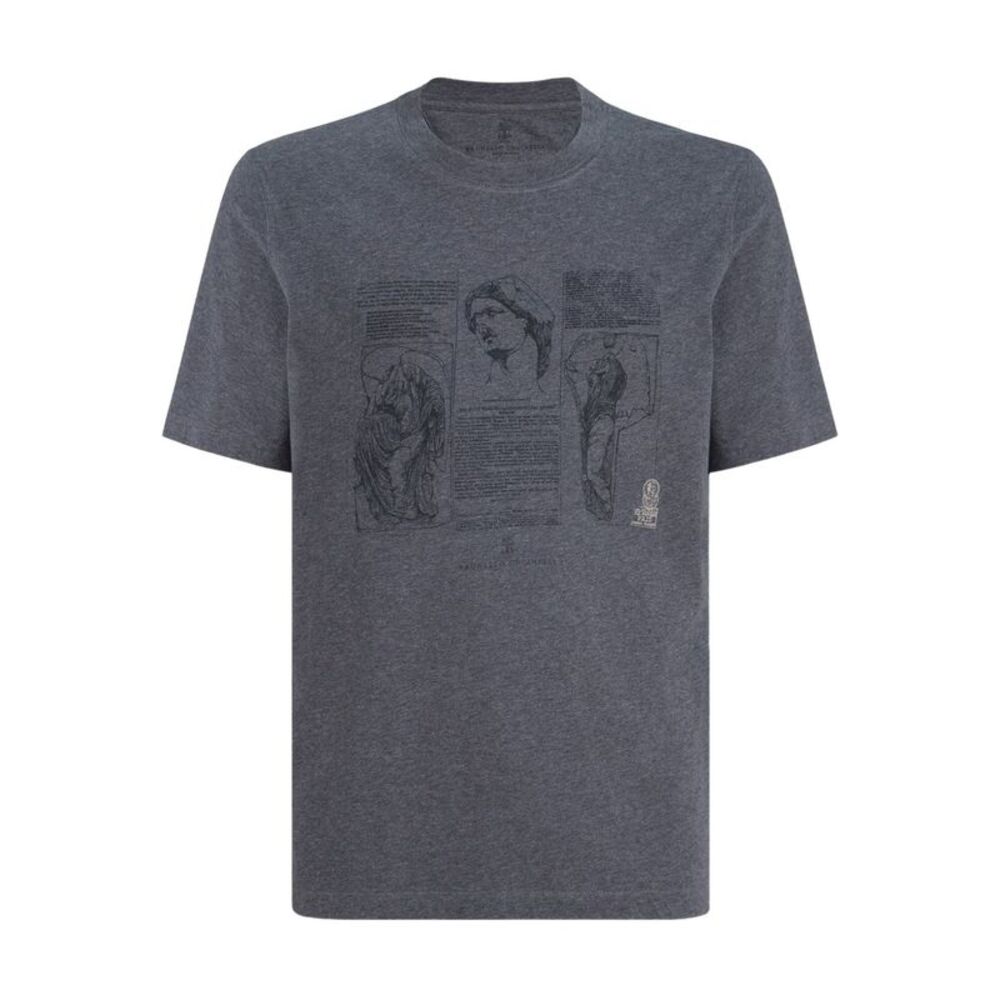 Brunello Cucinelli Men Printed Cotton T-Shirt